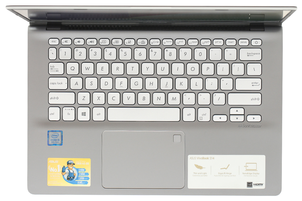 Laptop Asus VivoBook S430FA i5 8265U/4GB/1TB/Win10 (EB075T) Màu Xám