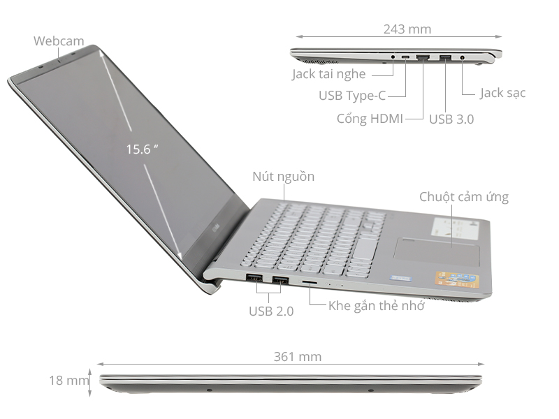 Asus Vivobook S530UN i5 8250U/4GB/256GB/2GB MX150/Win10 (BQ264T)