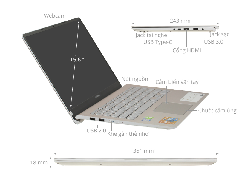 Asus VivoBook S530FN i7 8565U/8GB/512GB/2GB MX150/Win10 (BQ141T)