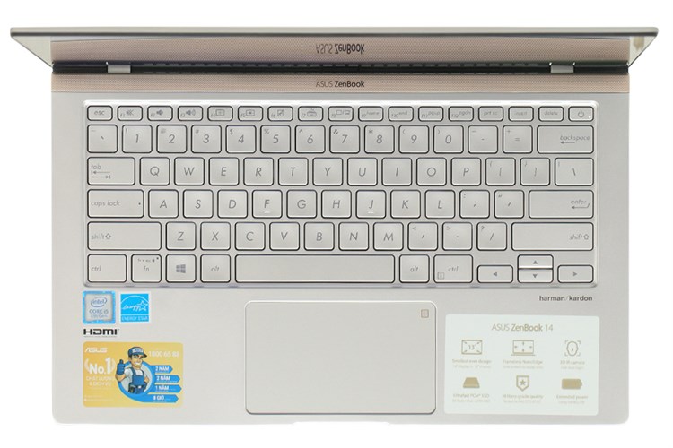 Laptop Asus ZenBook 14 UX433FA i5 8265U/8GB/256GB/Túi/Win10 (A6113T) Màu Bạc