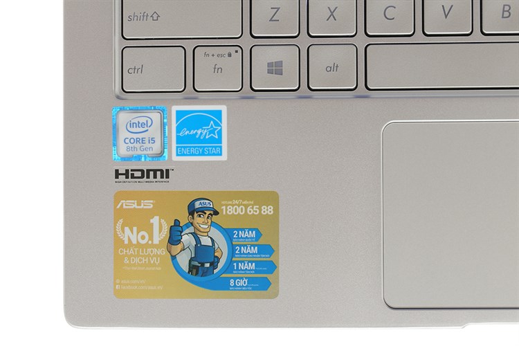 Laptop Asus ZenBook 14 UX433FA i5 8265U/8GB/256GB/Túi/Win10 (A6113T) Màu Bạc