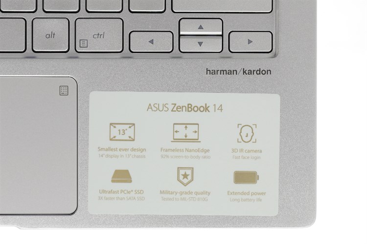 Laptop Asus ZenBook 14 UX433FN i5 8265U/8GB/512GB/2GB MX150/Túi/Win10 (A6124T) Màu Bạc