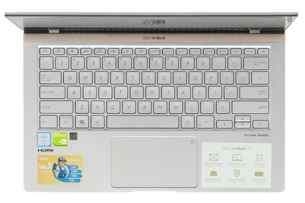 Laptop Asus ZenBook 14 UX433FN i5 8265U/8GB/512GB/2GB MX150/Túi/Win10 (A6124T) - 4