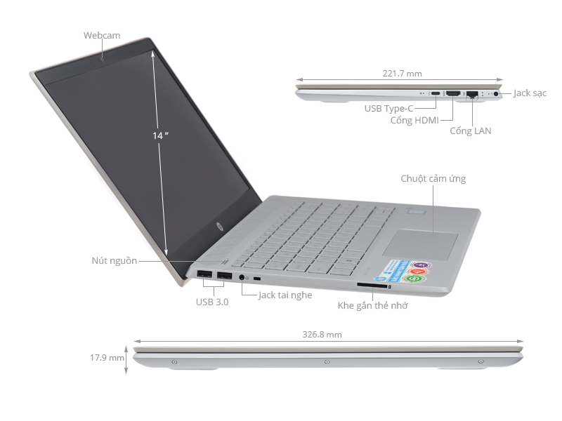 HP Pavilion 14 ce1014TU i3 8145U/4GB/500GB/Win10 (5JN05PA)