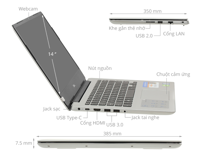 Dell Inspiron 5480 i5-8265U (X6C892) - Giá rẻ, trả góp nhanh gọn