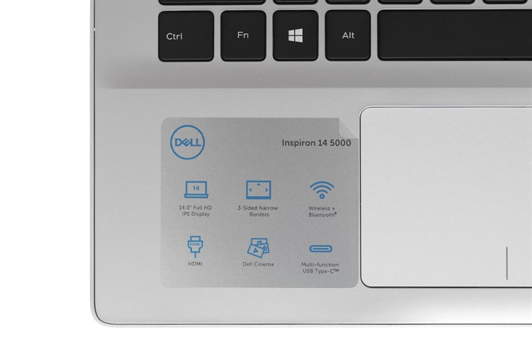 Laptop Dell Inspiron 5480 i5 8265U/8GB/256GB/2GB MX150/Office365/Win10 (X6C892) Màu Bạc