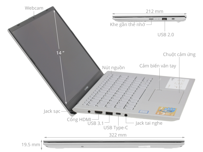 Asus VivoBook A412FA i5 8265U/8GB/512GB/Win10 (EK343T)