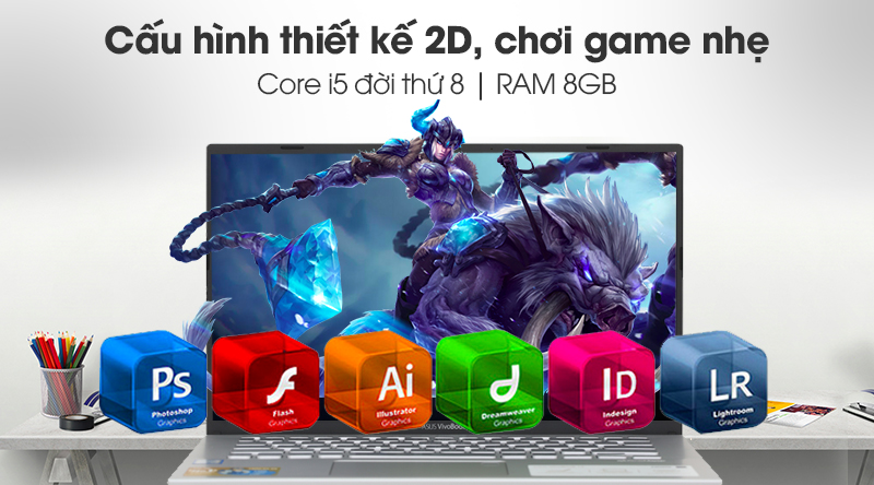 Laptop Asus VivoBook A412FA i5 8265U/8GB/512GB/Win10 (EK343T)