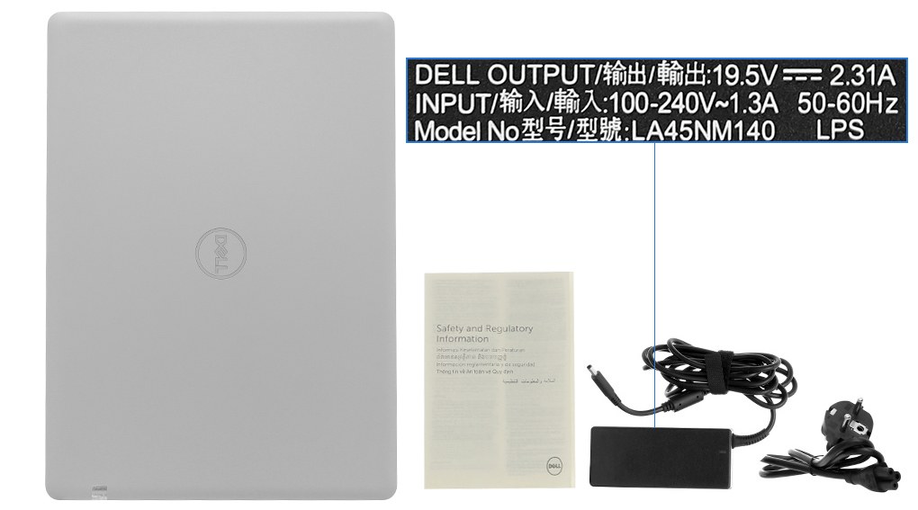 Bộ sản phẩm gồm: Sách hướng dẫn, Thùng máy, Sạc Laptop Dell