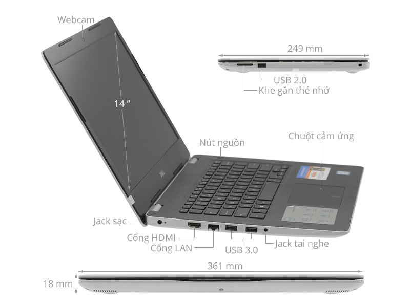 Dell Inspiron 3480 i3 8145U/4GB/1TB/Win10 (NT4X01)