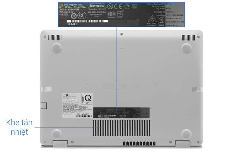 Laptop Dell Inspiron 3480 i3 8145U/4GB/1TB/Win10 (NT4X01) Màu Bạc