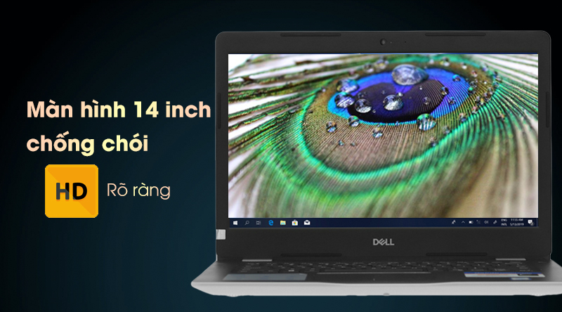 Laptop Dell Inspiron 3480 hiển thị rõ nét mọi hình ảnh