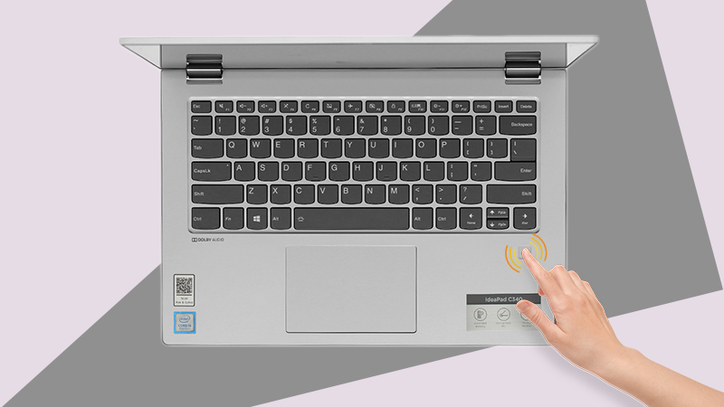 Laptop Lenovo ideapad C340 cho phép mở máy nhanh bằng cảm biến vân tay