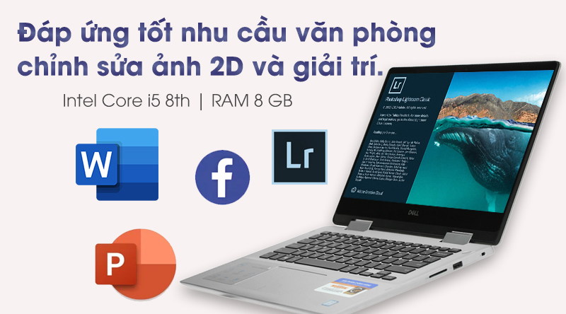 Laptop Dell Inspiron 5482 i5 8265U/8GB/256GB/2GB MX130/Touch/Win10 (C4TI5017W)