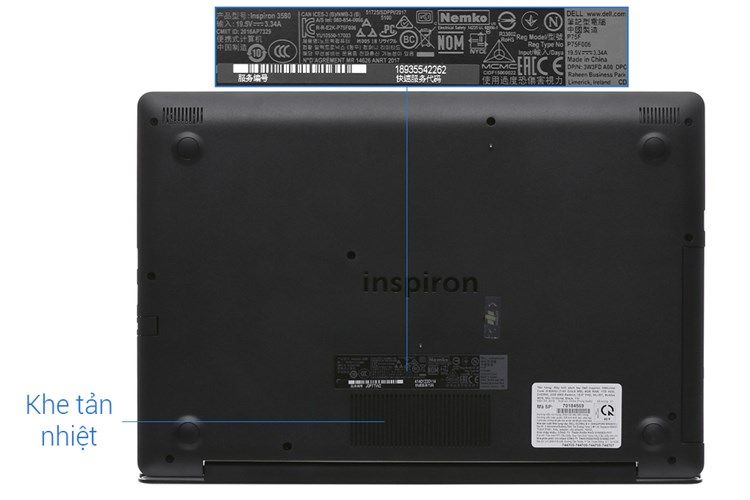 Laptop Dell Inspiron 3580 i5 8265U/4GB/1TB/2GB R520/Win10 (70184569) Màu Đen