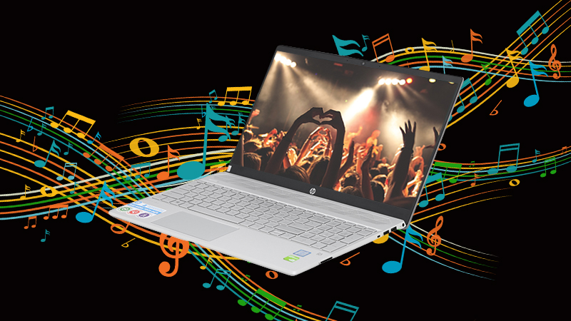 Laptop HP Pavilion15 cs1044TX i5 GOLD có âm thanh trung thực, sống động