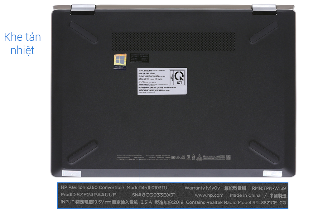 Laptop HP Pavilion x360 dh0103TU i3 8145U/4GB/1TB/Touch/Win10 (6ZF24PA) Màu Vàng