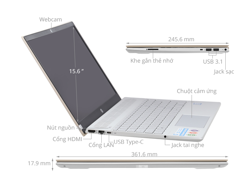 HP Pavilion 15 cs2034TU i5 8265U/4GB/1TB/Win10 (6YZ06PA)