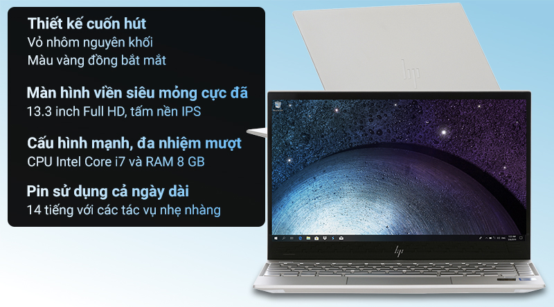Laptop HP Envy 13 aq0027TU i7 8565U/8GB/256GB/Win10 (6ZF43PA)