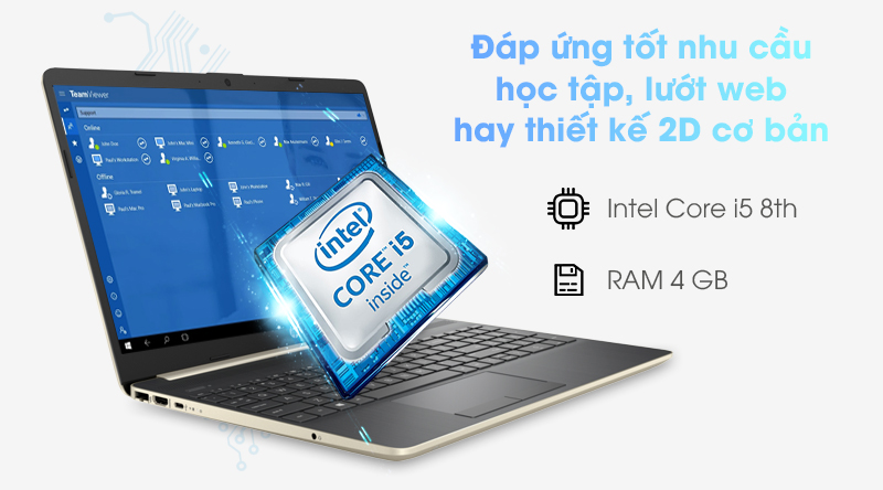Laptop vận hành bởi Chip Intel Core i5 thế hệ 8