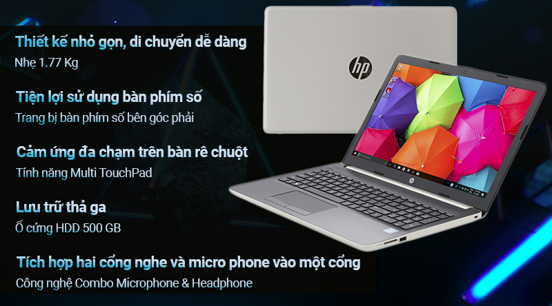Laptop HP 15 da0359TU N4417/4GB/500GB/Win10 (6KD00PA)