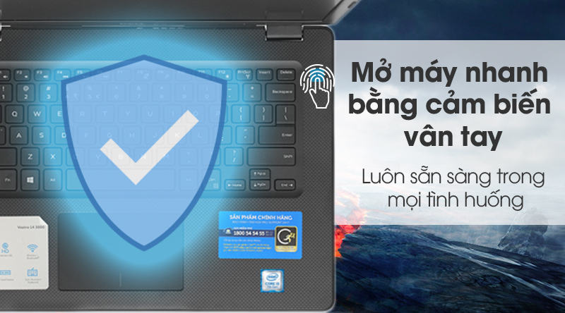 Laptop Dell Vostro 14 3481 i3 7020U/4GB/1TB/Win10 (70187645)