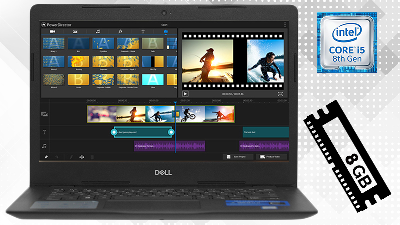 Laptop Dell Vostro 3480 khả năng xử lí mạnh mẽ thậm chí những tác vụ nặng như xử lí video, thiết kế đồ hoạ, …