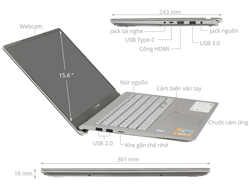 Asus VivoBook S530UA i5 8250U/4GB/1TB/Win10 (BQ278T)