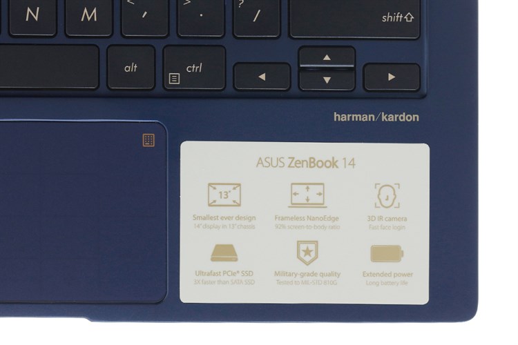 Laptop Asus ZenBook 14 UX433FN i5 8265U/8GB/512GB/2GB MX150/Win10 (A6125T) Màu Xanh Dương
