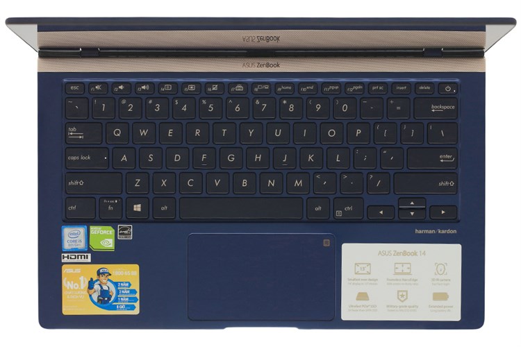 Laptop Asus ZenBook 14 UX433FN i5 8265U/8GB/512GB/2GB MX150/Win10 (A6125T) Màu Xanh Dương