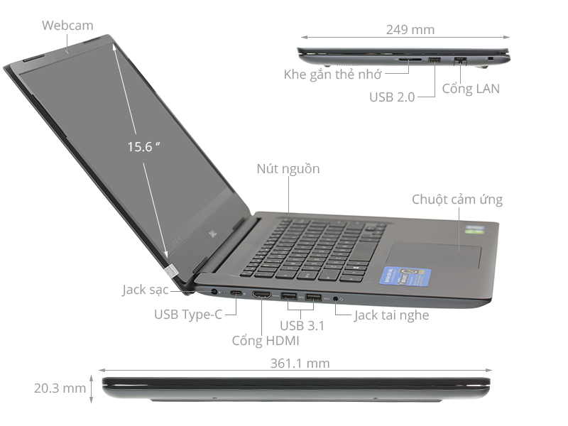 Laptop Dell Vostro 5581 i5 70175957 | Giá rẻ, trả góp