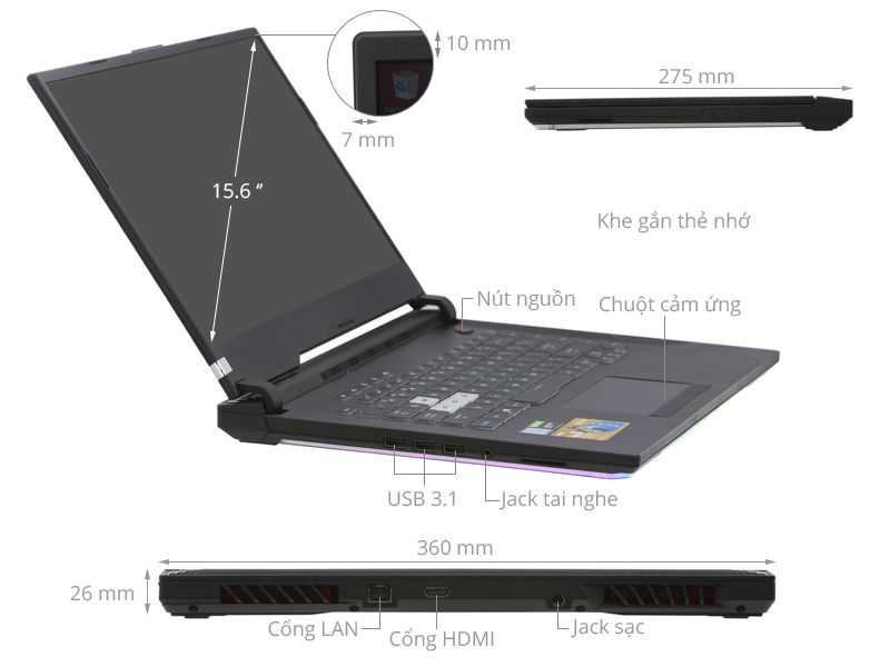 Asus Gaming ROG Strix G531G i7 9750H/8GB/512GB/120Hz/4GB GTX1650/Win10 (AL017T)