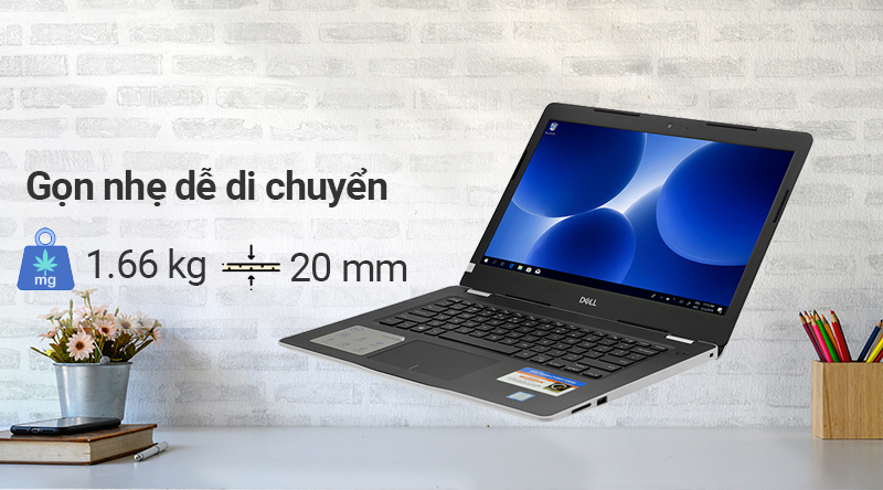 Laptop Dell Inspiron 3480 N4I5107W thiết kế gọn nhẹ dể di chuyển