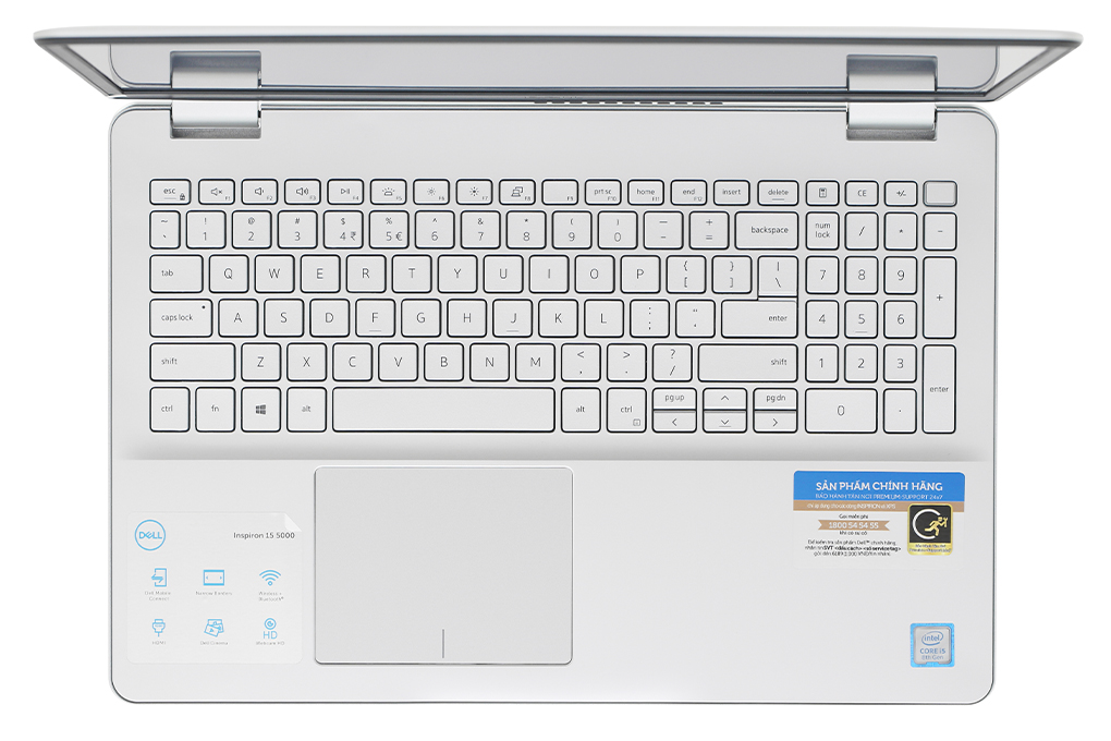 Laptop Dell Inspiron 15 5584 i5 8265U/8GB/2TB/2GB MX130/Win10 (N5I5353W) Màu Bạc