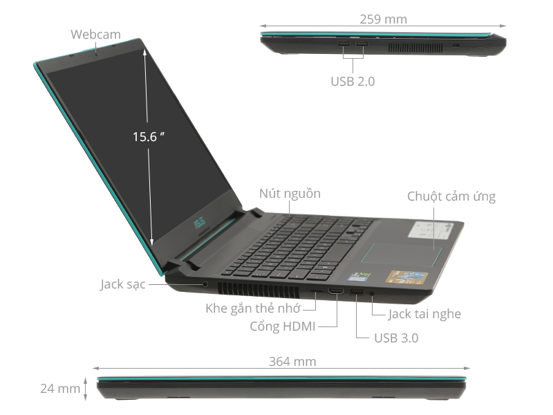 Asus Rog F560UD i5 8250U/8GB/1TB/ GTX1050/Win10 (BQ400T)