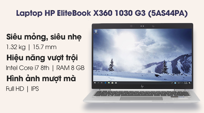 Laptop HP EliteBook X360 1030 G3 i7 8550U/8GB/256GB/Touch/Win10 (5AS44PA)