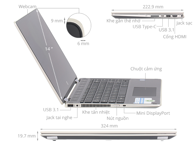 HP Palivion X360 14 dh0104TU i5 8265U/4GB/1TB/Win10 (6ZF32PA)