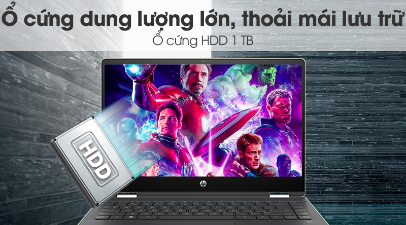 Laptop HP Palivion X360 14 dh0104TU i5 8265U/4GB/1TB/Win10 (6ZF32PA)