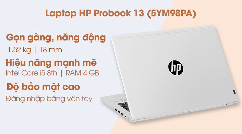 Laptop HP Probook 13 i5 8265U/4GB/1TB/Win10 (5YM98PA)