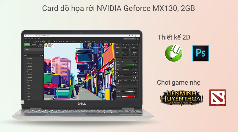 Laptop Dell Inspiron 15 5584 i5 8265U/8GB/256GB/2GB MX130/Win10 (N5I5413W)