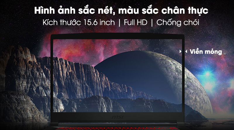 Laptop MSI Gaming 15 GF63 9SC i7 9750H/8GB/256GB/4GB GTX1650/Win10 (070VN)