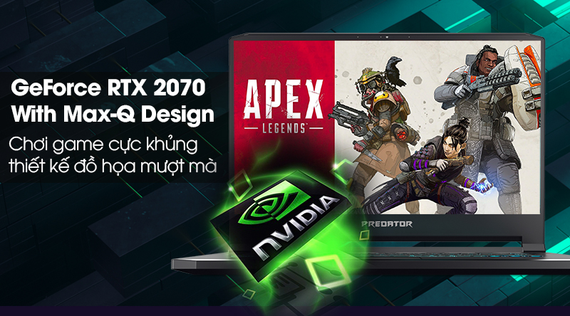 Laptop Acer Predator Triton 500 PT515 51 7398 i7 8750H/16GB/256GB/8GB RTX2070/Win10 (NH.Q4XSV.003)