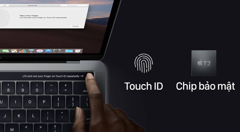 Bảo mật vân tay trên MacBook Pro 2019