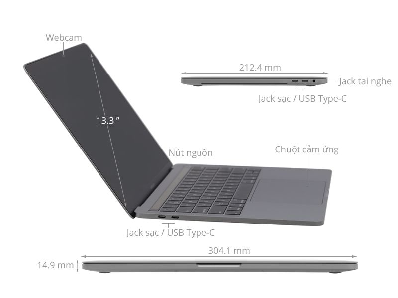 Apple Macbook Pro 2019 Touch i5 2.4GHz/8GB/256GB (MV962SA/A)