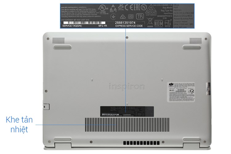 Laptop Dell Inspiron 5584 i3 8145U/4GB/1TB/Win10 (70186849) Màu Bạc