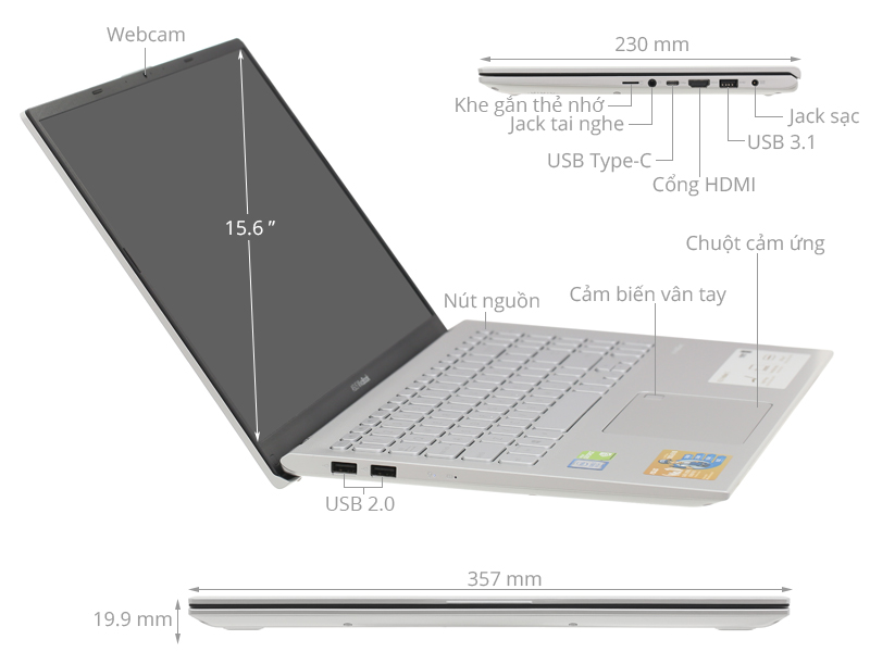 Asus VivoBook A512F i5 8265U/8GB/512GB/2GB MX250/Win10 (EJ222T)