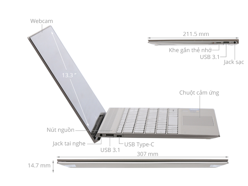 HP Envy 13 aq0026TU i5 8265U/8GB/256GB/Win10 (6ZF38PA)