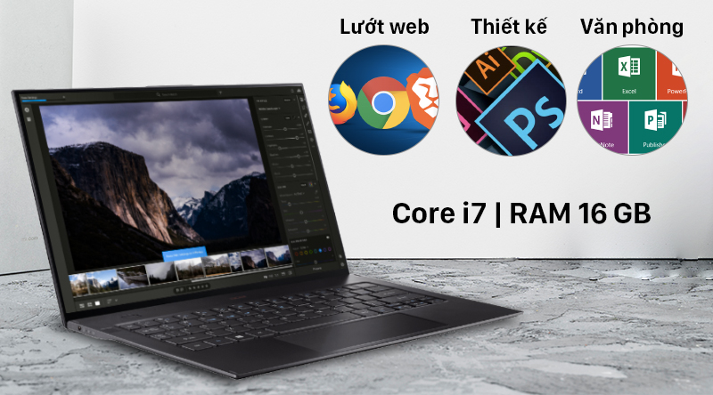 Laptop Acer Swift 7 SF714 52T 76C6 i7 8500Y/16GB/512GB/Touch/Túi/Win10 (NX.H98SV.001)