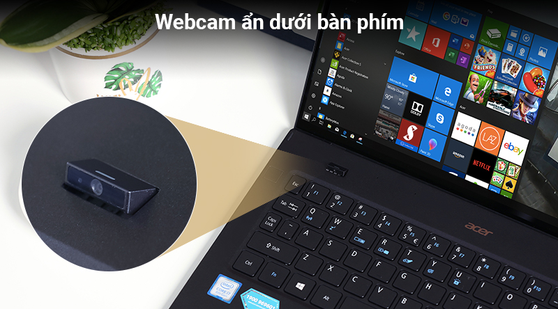 Webcam ẩn trên laptop Acer Swift 7