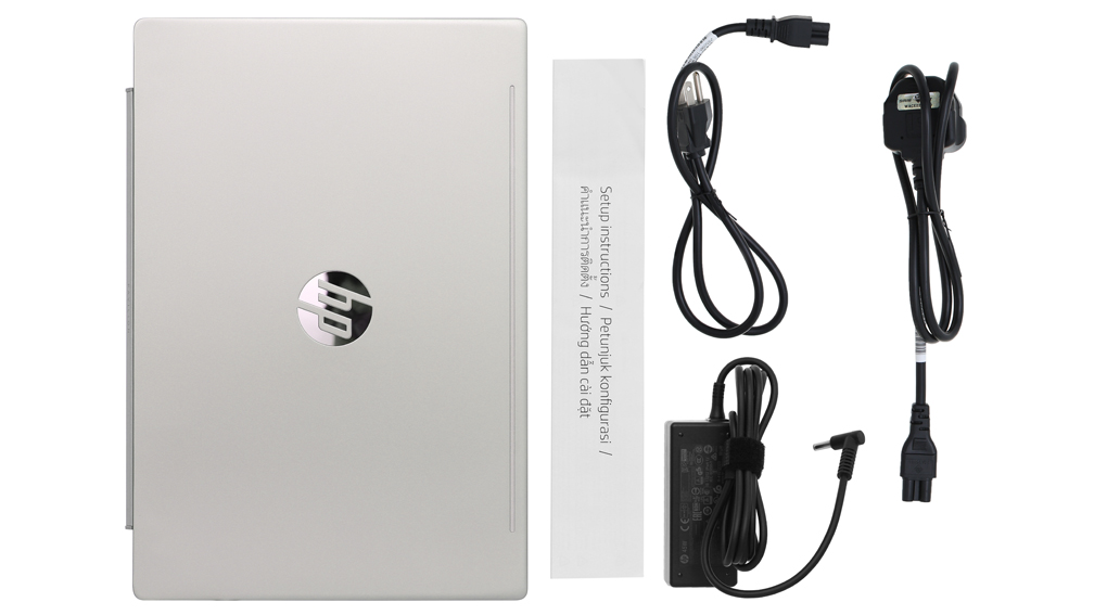 Bộ sản phẩm gồm: Dây nguồn ( 2 dây ) , Sách hướng dẫn, Thùng máy, Sạc Laptop HP